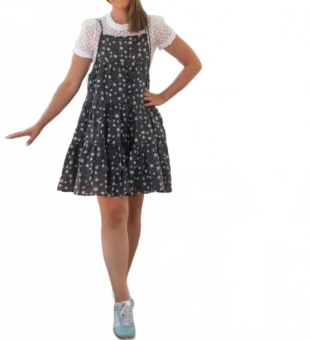 NEW EASEL boho bramble floral dress in black